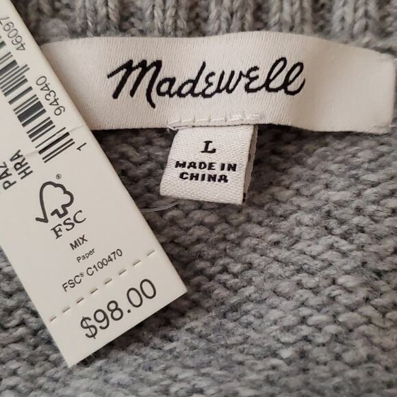 NEW!!! Madewell Merino Wool blend sweater sz L - Picture 4 of 5